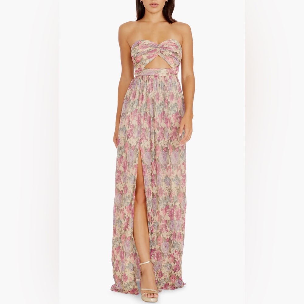 Strapless Floral Maxi Dress, Size M